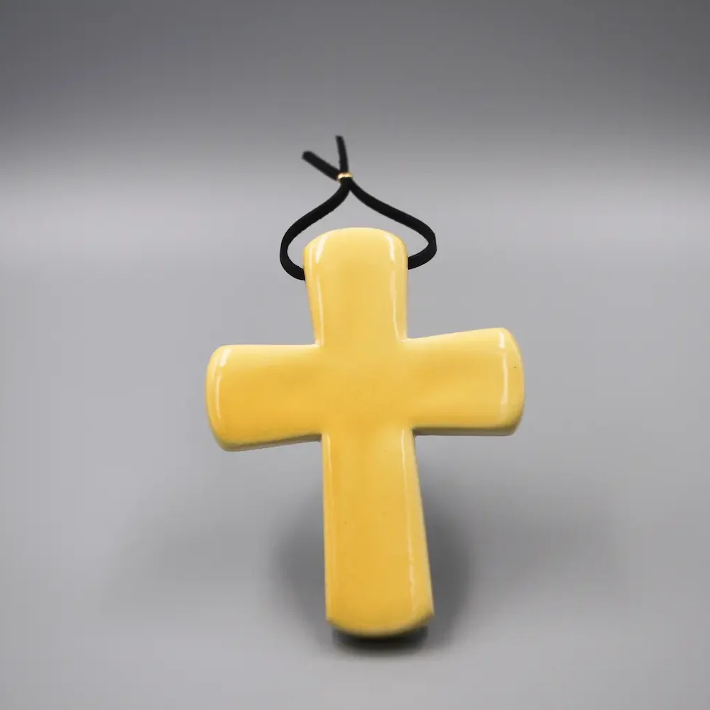 Croix Latine Moutarde & Cuir Noir