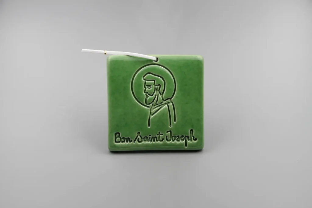 creatini-artisanat-céramique-saint-joseph-vert-menthe-fil-blanc