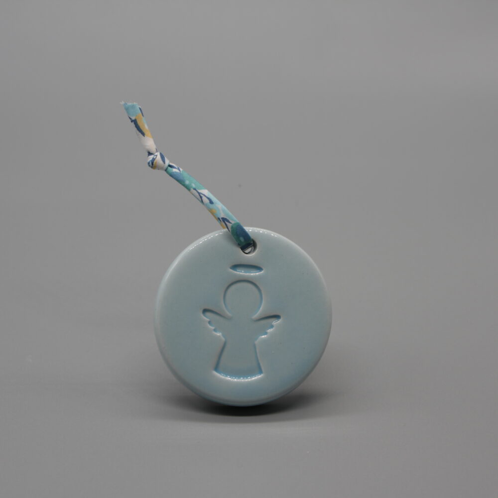 Médaillon de Berceau Ange - Bleu Ciel & Liberty