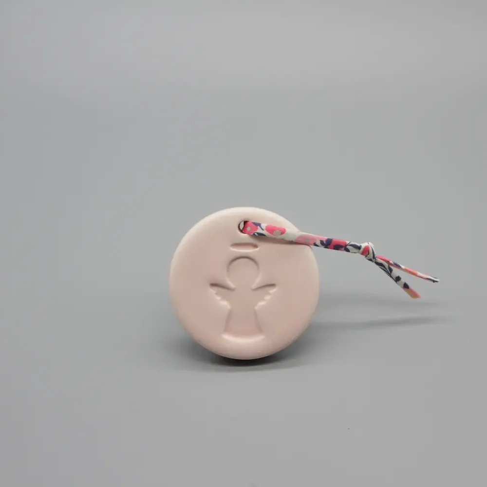 Médaillon de Berceau Ange - Rose Poudré & Liberty
