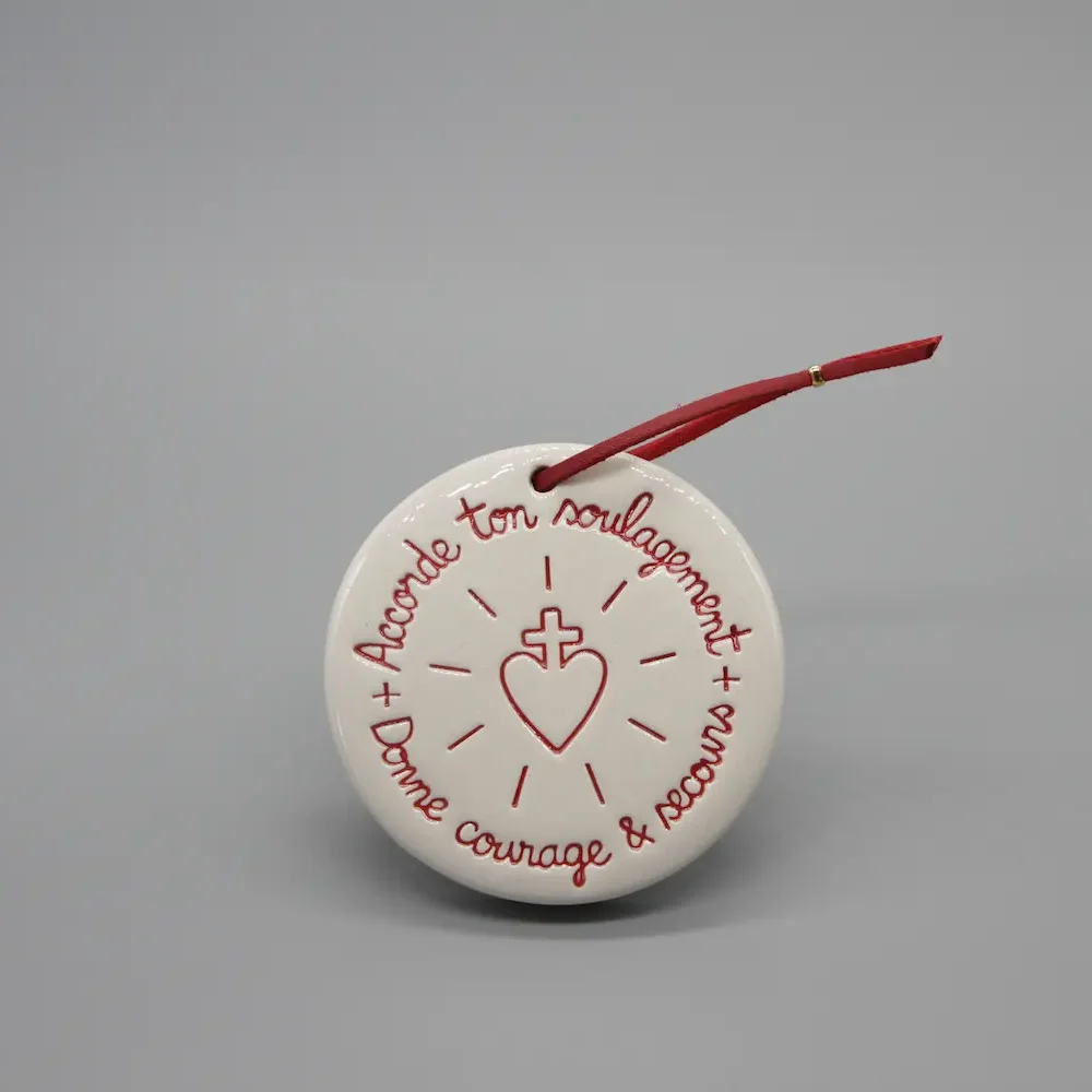 Médaillon Sacrement des Malades - Rouge & Blanc